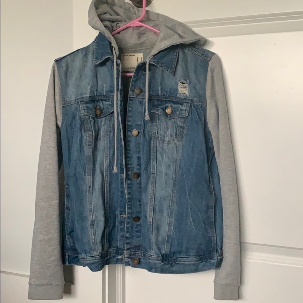 denim/sweatshirt material jacket